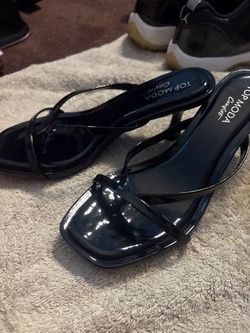 Top Moda Comfort Black Patent Strappy Heels