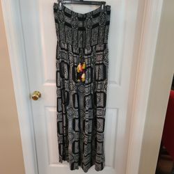 Dress Strapless Multi Black Size L