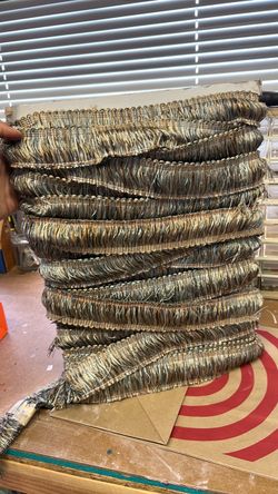 Decorative Fringe Trim Roll Metallic Green Gold