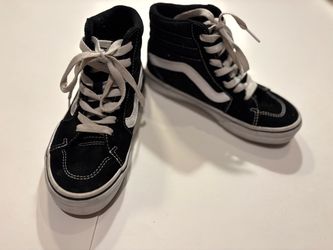 Vans Sk8-Hi High Top Sneakers Kids Size 1 Black White