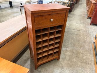 Mission Style Warm Finished Wine Storage Cabinet