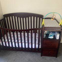 Crib With Changing Table Attached
