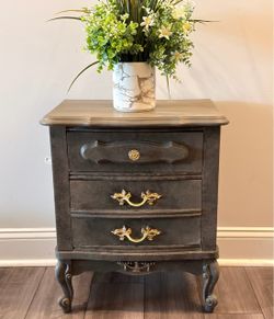 Refinished Vintage 3-Drawer Nightstand
