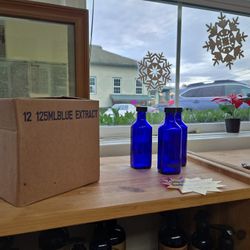 4oz Blue Cobalt Glass Extract Bottle