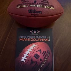 NFL International Series Authentic Football / Program - Giants vs Dolphins - 10/28/07-Extremely Rare