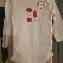 Carter's Just One You Baby 2 Piece Pumpkin Top And Bottom Set