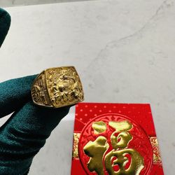 24K Plated Buddha Ring