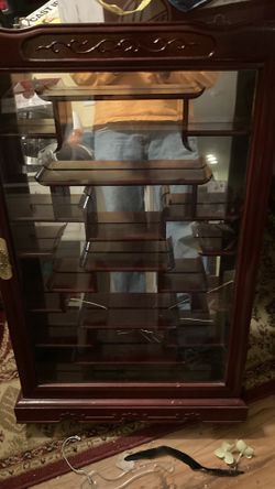 Asian decorative Display Case wall hanging shelf unique view pictures