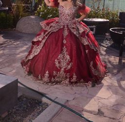 Red quinceañera dress