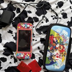 Pokémon Nintendo Switch Lit With Mario Carrying Case Charger Monkey Ball Game