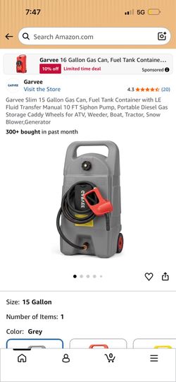 Garvee Slim 15 Gallon Gas Can