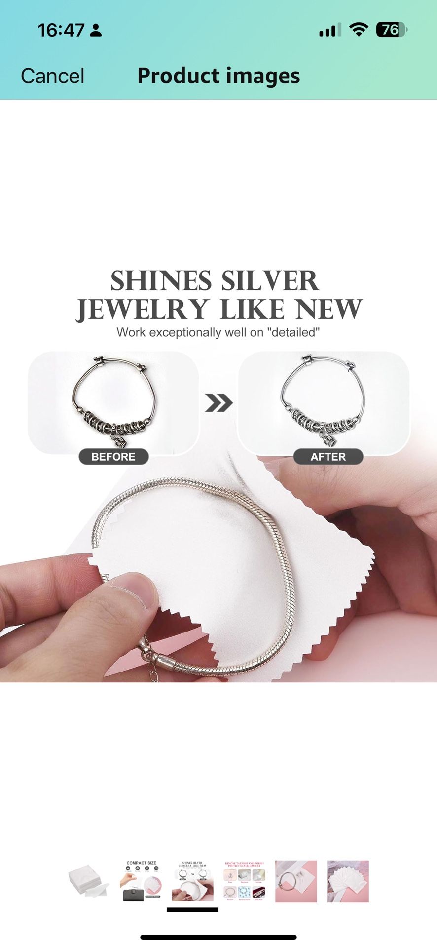 Jewelry Cleaning Cloth 8×8 cm white
