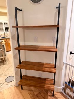 Crate & Barrel Leaning Shelf Unit - Walnut