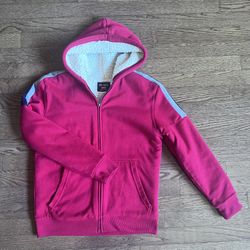 Boys Red Shepra Lined Zip Up Hoodie