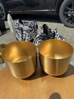 Gold Planters.  Sold Separately. 