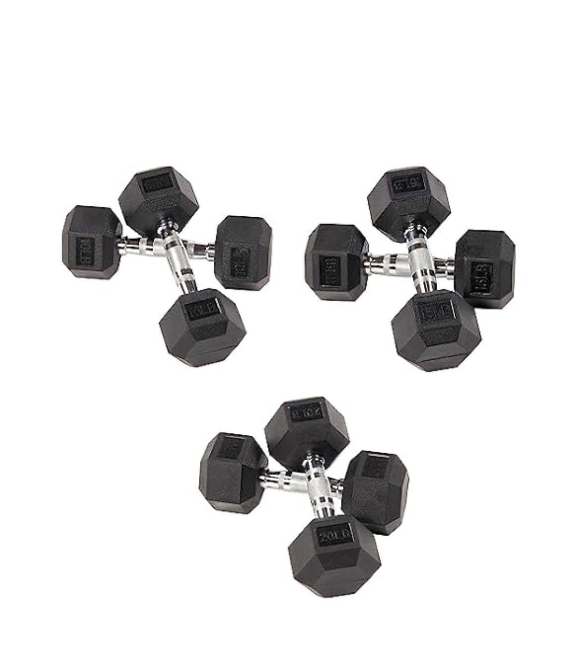 Fitvids Dumbbell 90 Pound Set, Pairs Of 10 LBS, 15LBS, and 20 LBS