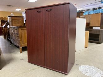 Cherry Finish 2-Door Closed Bookcase