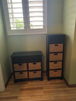 Shelves with baskets
