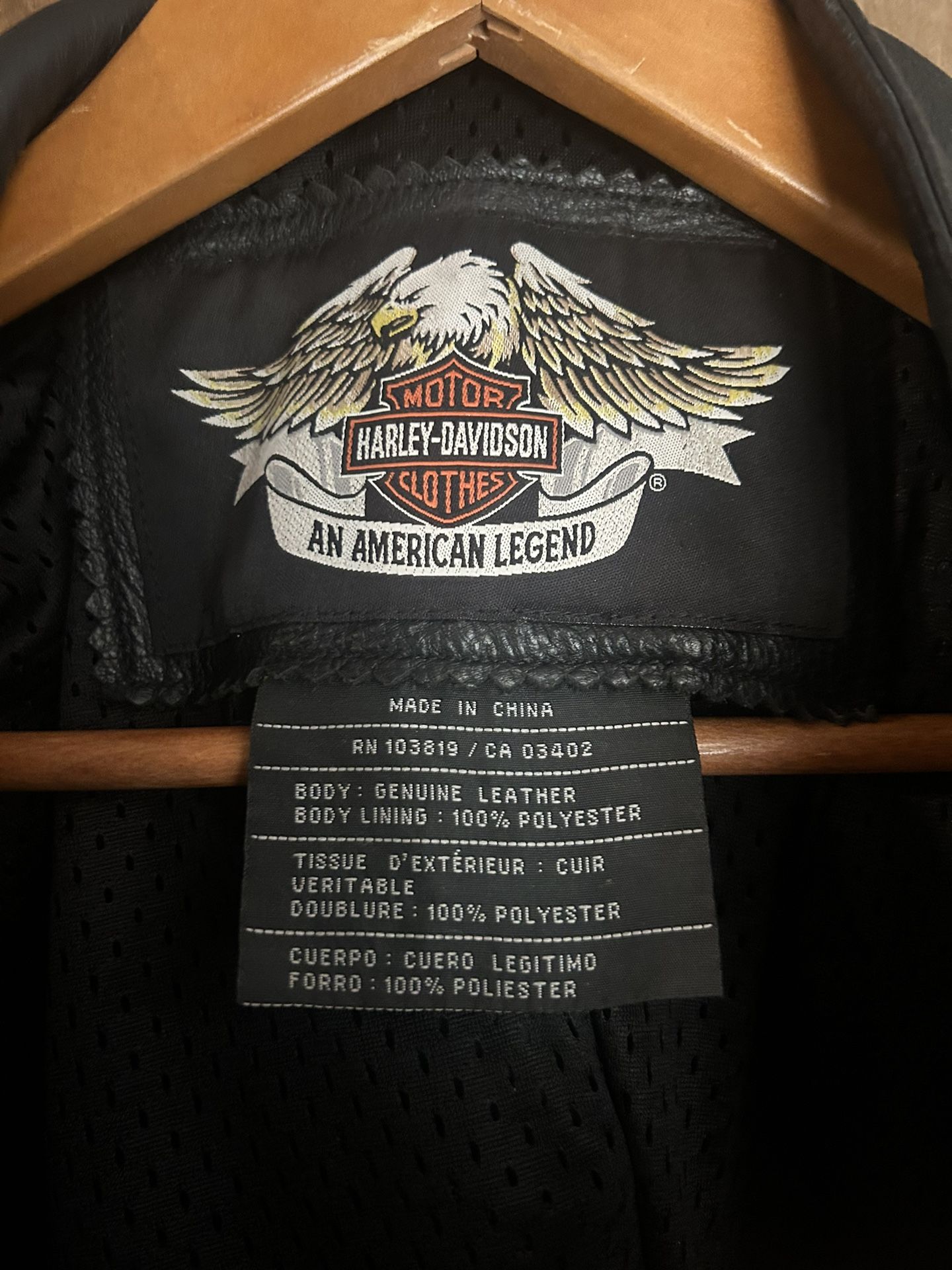 Harley Davidson, Specialty Made Black Leather Jacket