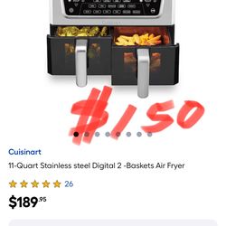 Cuisinart 11-Quart Stainless steel Digital 2 -Baskets Air Fryer