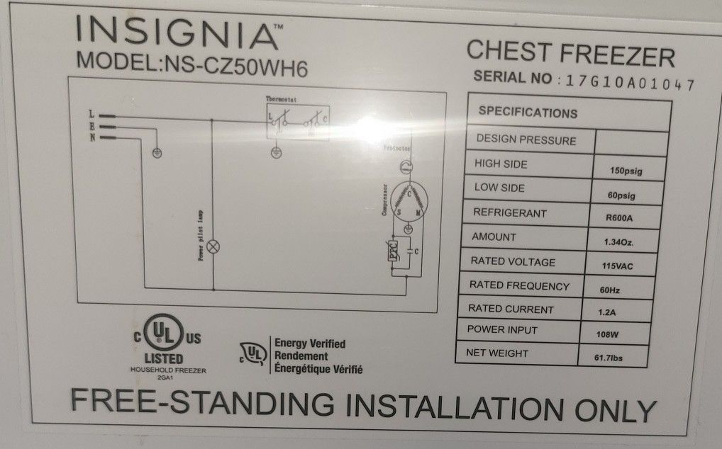 Insignia Chest Freezer for Sale in Melrose Park, IL OfferUp