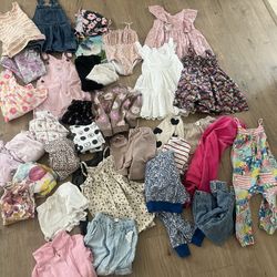 Large Toddler Girl 34 Piece Clothing Bundle