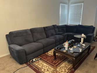 Bolt Navy Bobs Discount Electric Reclining Sectional