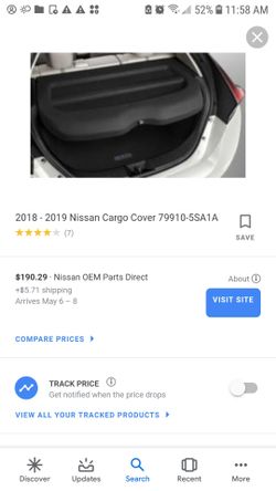 Nissan Rogue 2019 Cargo cover