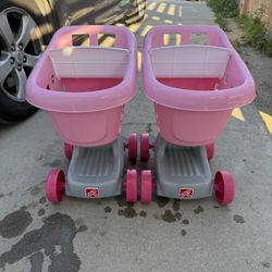 Step2 Pink Shopping Carts  2 Of Them 