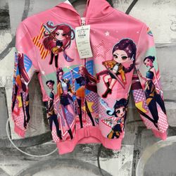 Kpop Demon Hunter Zip-Up Hoodie Size 5