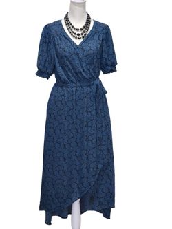 Melrose & Market-SHORT SLEEVE MIDI WRAP DRESS