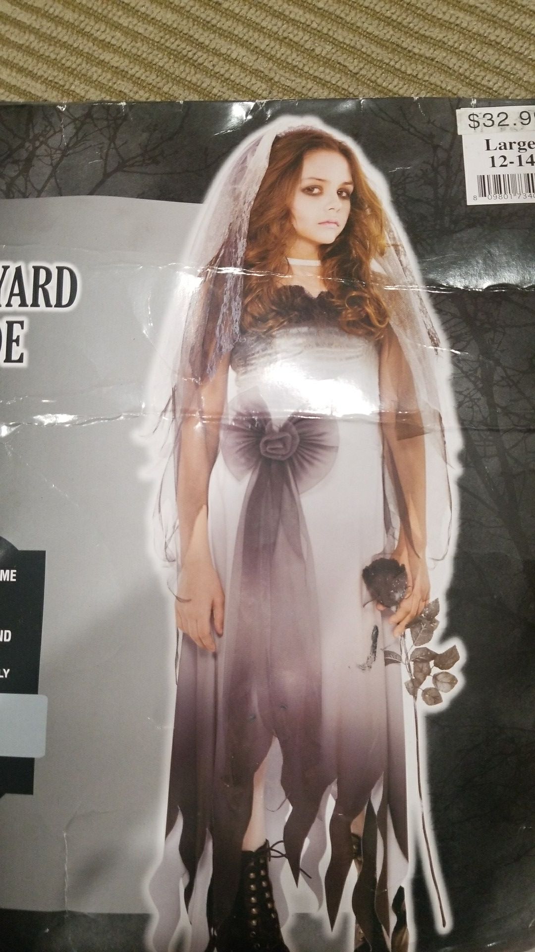 Graveyard bride costume girls size 12