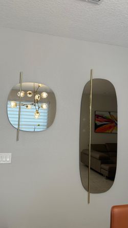 Modern Gold Accent Wall Mirror Set (2 Mirrors)