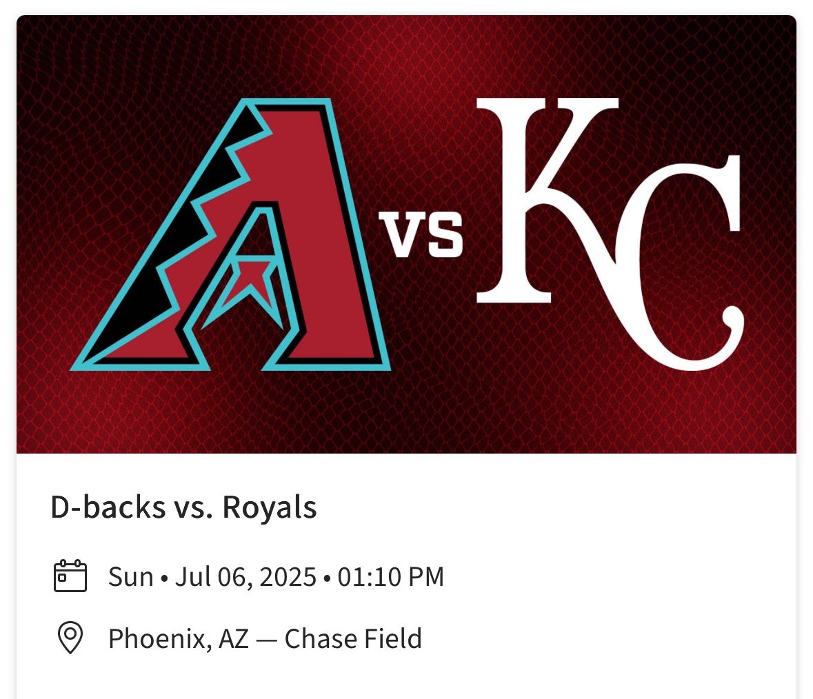 D-backs Vs Royals