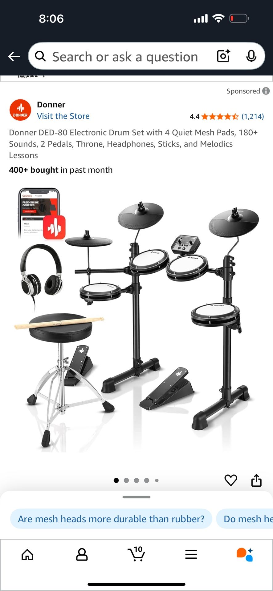 Donner DED-80 Electronic Drum Set