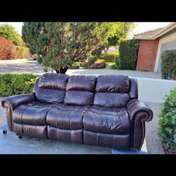 Couch And Recliner Electric Leather 