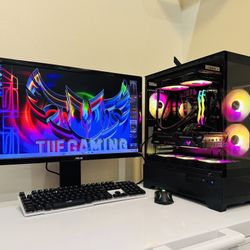 NEW ASUS Gaming PC 12 Core RYZEN5 @4,8GHz. RADEON RX6700XT 12G. 1T M2 NVme/3T HDD, 32G DDR5, Water Cooling. USB3.2, WIFI/Bluetooth. 850W PSU, 24”Monit