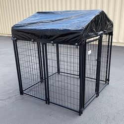 (Brand New) $170 Heavy Duty Kennel with Cover Dog Cage Crate Pet Playpen (4’L x 4’W x 4.5’H)