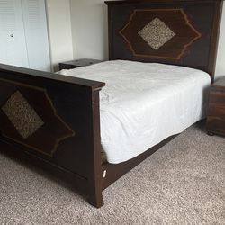 Boho Solid Wood queen Bed