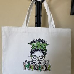 Canvas Tote Bag New “Mental Health Warrior”