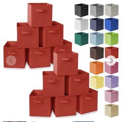 Collapsible Fabric Cube Storage Bins, 12 Pack: Contemporary Decor Organization (Purple-4pcs,Grey-5pcs,Pink-1,Black-1,blue-1)