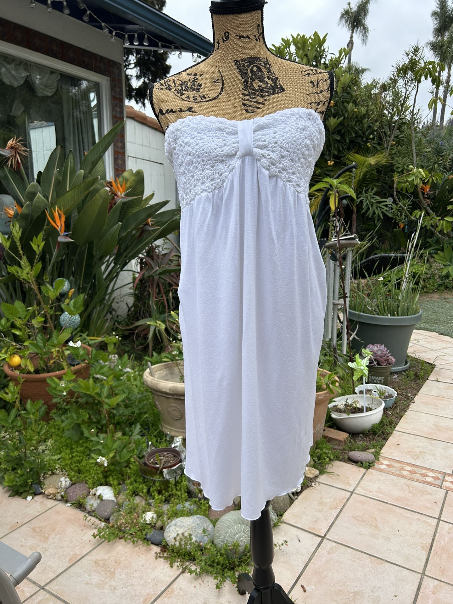 White Strapless Sundress Size L-XL