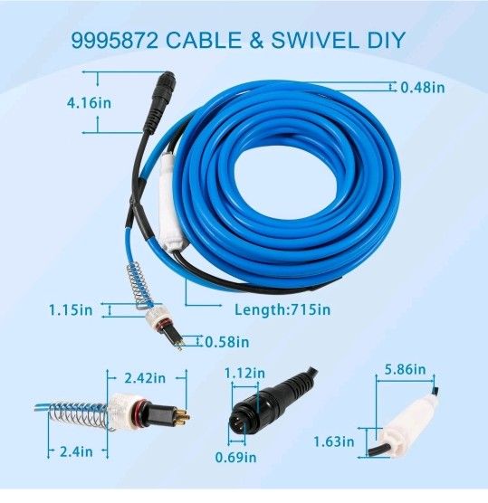 Dolphin Pool Cleaner Cable & Swivel Replacement - DIY Kit For