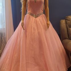 sweet 16 dresses pink, Quinceañera, Prom Dress, Baby Pink, Size Small.