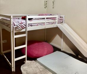 Loft bed with slide