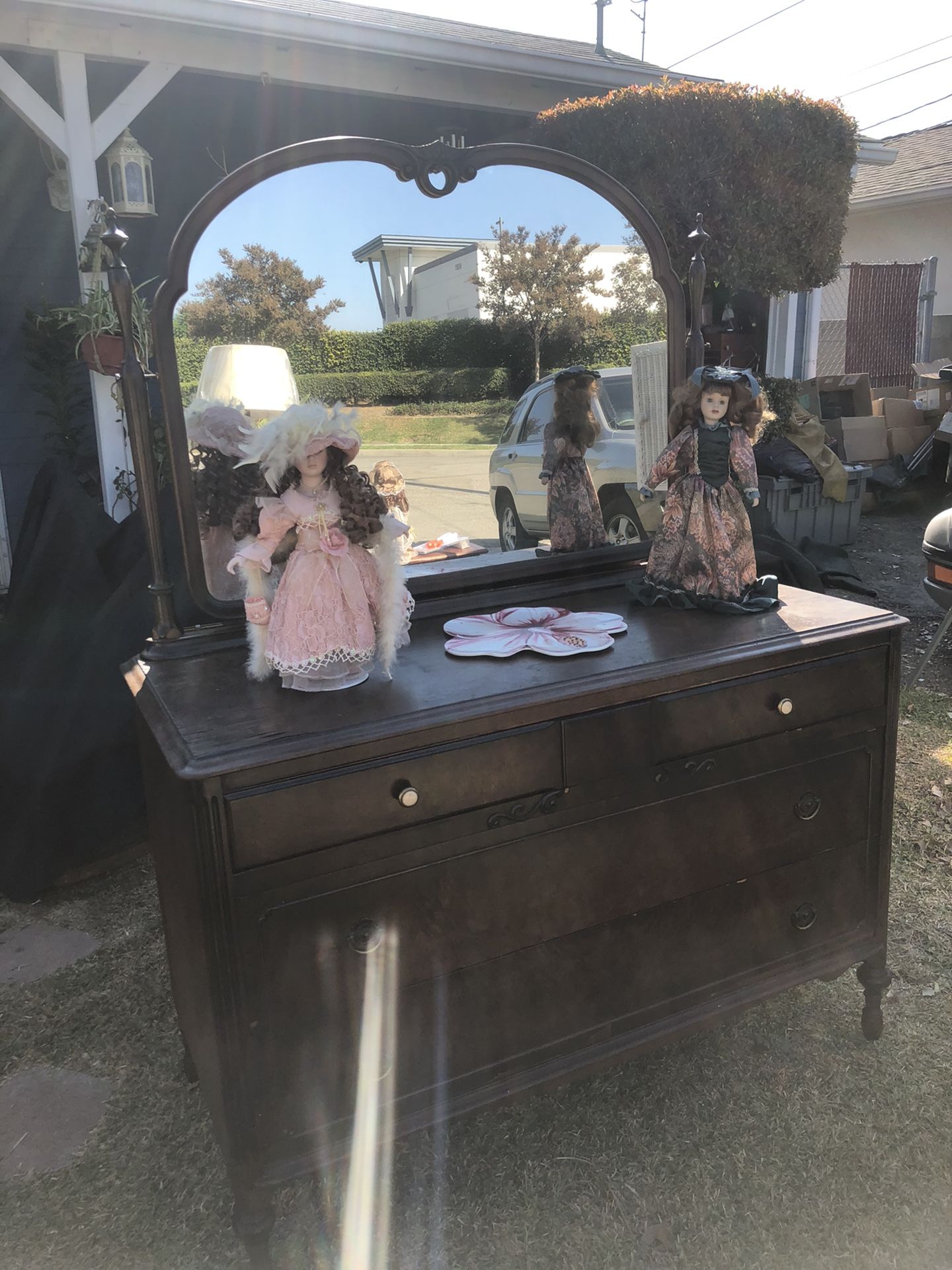 Antique dresser - one bottom leg is in need of a small repair