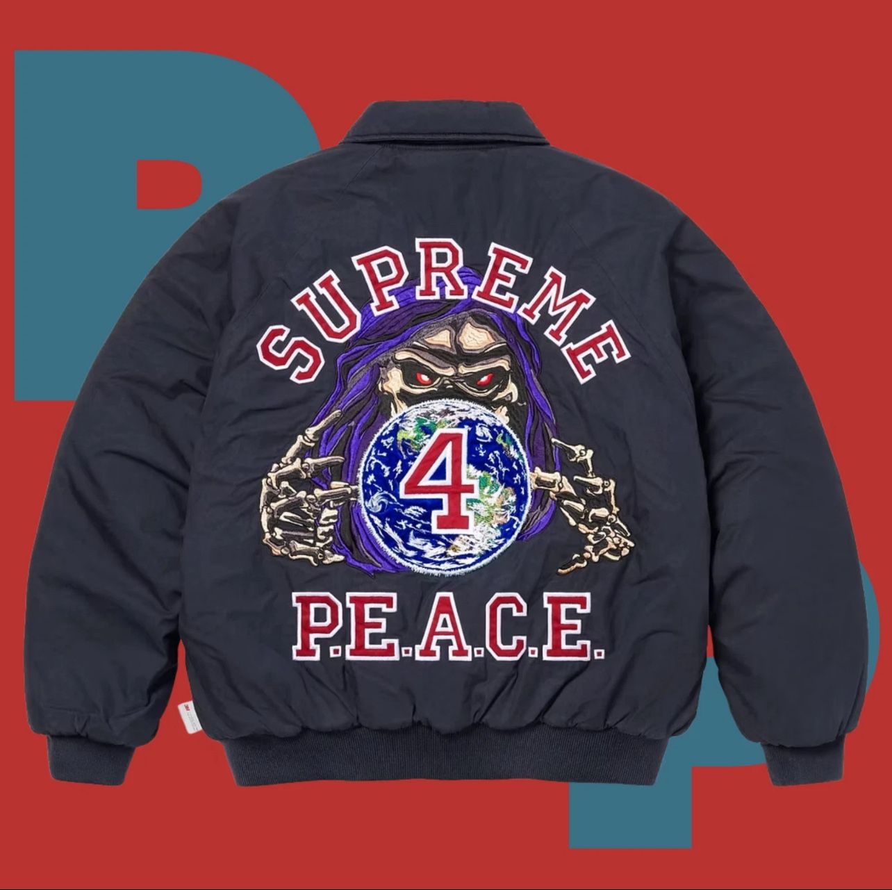 Supreme Peace Embroidered Work Jacket (Large)