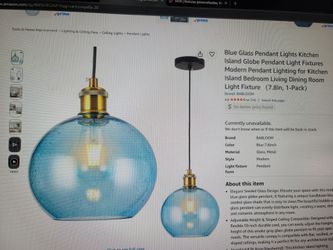 Blue glass pendant ligth