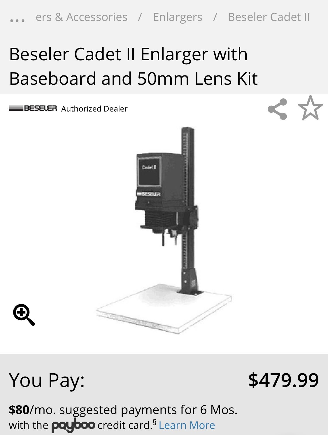 Beseler Cadet II 35 Film Enlarger