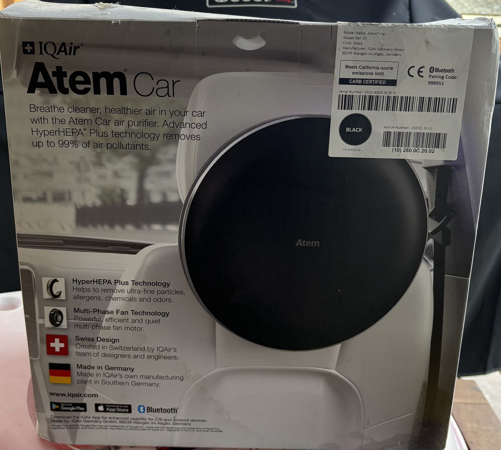 Atem Car Air Purifier